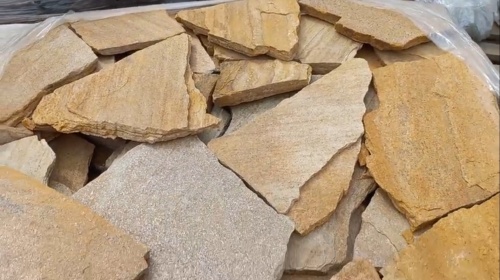 Плитняк златолит жёлтый для цоколя купить в Бердске