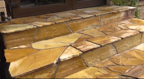 Плитняк златолит жёлтый золотистый для отмостки купить в Бердске