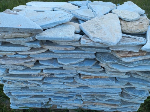 Плитняк златолит зелёный галтованный для цоколя купить в Бердске