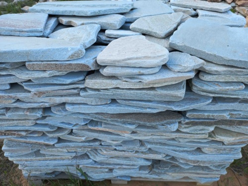 Плитняк златолит зелёный галтованный для цоколя купить в Бердске